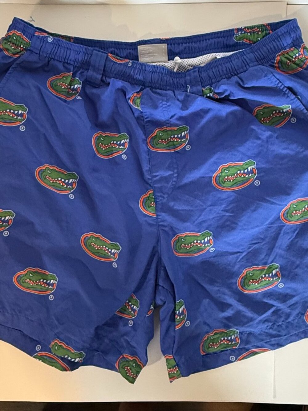 Columbia PFG Florida Gators Swim Trunks Mens Large Blue All Over Print Shorts NC